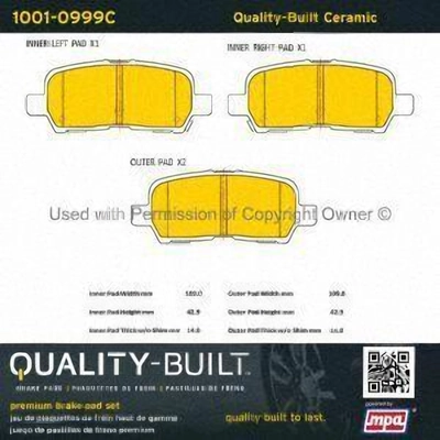 Rear Ceramic Pads by QUALITY-BUILT - 1001-0999C pa2