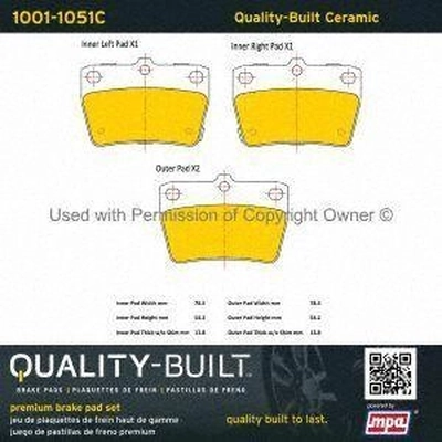 Rear Ceramic Pads by QUALITY-BUILT - 1001-1051C pa1