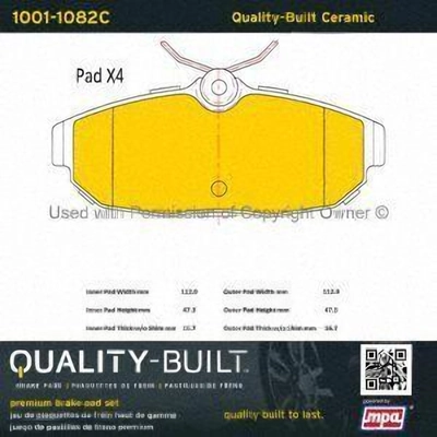 Rear Ceramic Pads by QUALITY-BUILT - 1001-1082C pa2