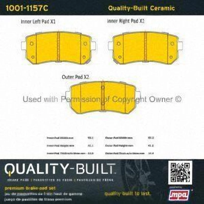 Rear Ceramic Pads by QUALITY-BUILT - 1001-1157C pa2