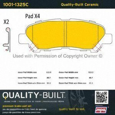 Rear Ceramic Pads by QUALITY-BUILT - 1001-1325C pa1