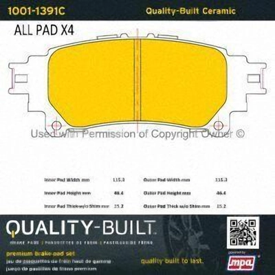 Rear Ceramic Pads by QUALITY-BUILT - 1001-1391C pa2
