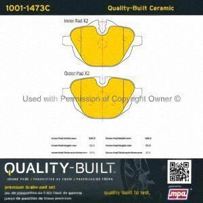 Rear Ceramic Pads by QUALITY-BUILT - 1001-1473C pa1