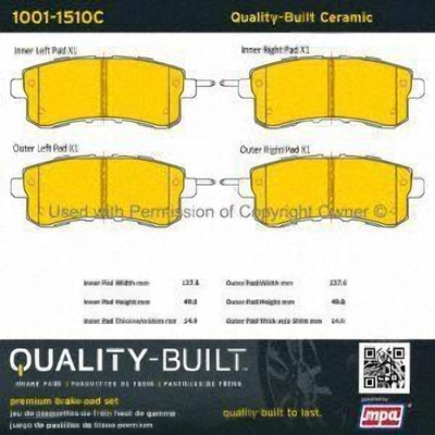 Rear Ceramic Pads by QUALITY-BUILT - 1001-1510C pa5