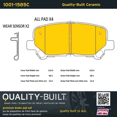 QUALITY-BUILT - 1001-1585C - Rear Disc Brake Pad Set pa1