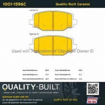 Rear Ceramic Pads by QUALITY-BUILT - 1001-1596C pa1