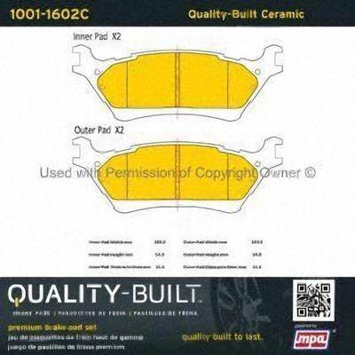 Plaquette arri�re en c�ramique by QUALITY-BUILT - 1001-1602C pa1