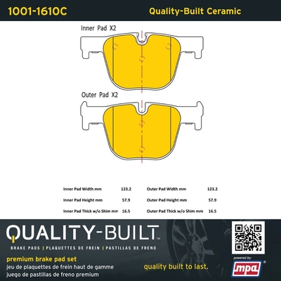 QUALITY-BUILT - 1001-1610C - Rear Disc Brake Pad Set pa1