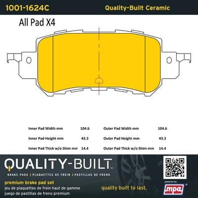QUALITY-BUILT - 1001-1624C - Rear Disc Brake Pad Set pa1