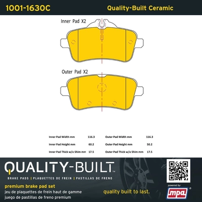 QUALITY-BUILT - 1001-1630C - Rear Disc Brake Pad Set pa1