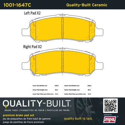 QUALITY-BUILT - 1001-1647C - Rear Disc Brake Pad Set pa1