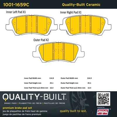 QUALITY-BUILT - 1001-1659C - Rear Disc Brake Pad Set pa1