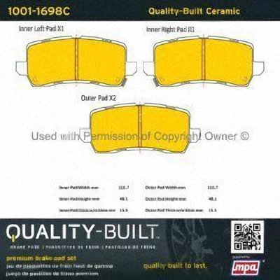 Rear Ceramic Pads by QUALITY-BUILT - 1001-1698C pa1