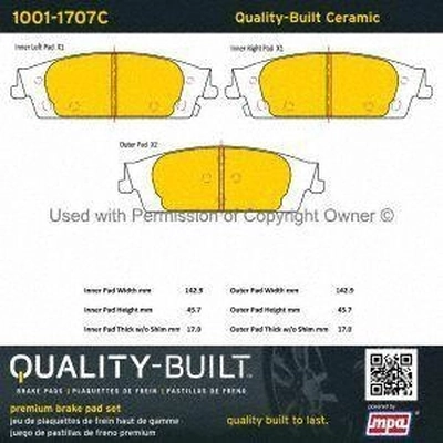 Rear Ceramic Pads by QUALITY-BUILT - 1001-1707C pa1