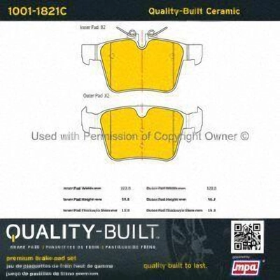 Rear Ceramic Pads by QUALITY-BUILT - 1001-1821C pa1