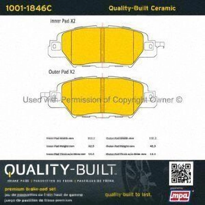 Rear Ceramic Pads by QUALITY-BUILT - 1001-1846C pa1