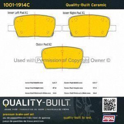 Rear Ceramic Pads by QUALITY-BUILT - 1001-1914C pa5