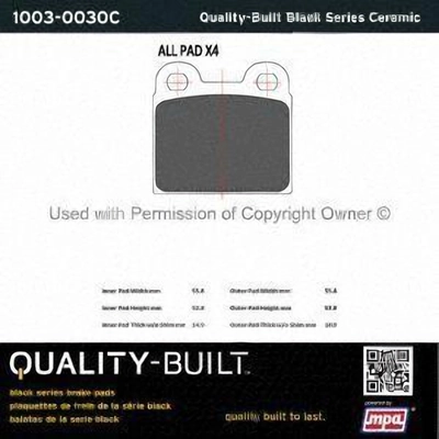 Rear Ceramic Pads by QUALITY-BUILT - 1003-0030C pa2