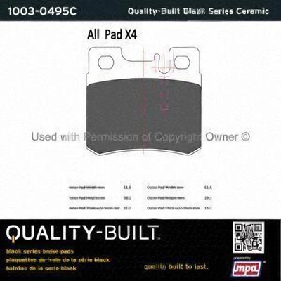 Rear Ceramic Pads by QUALITY-BUILT - 1003-0495C pa1