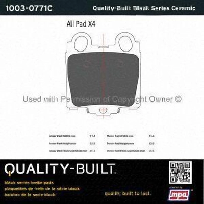 Rear Ceramic Pads by QUALITY-BUILT - 1003-0771C pa1