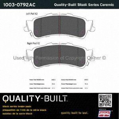 Rear Ceramic Pads by QUALITY-BUILT - 1003-0792AC pa1