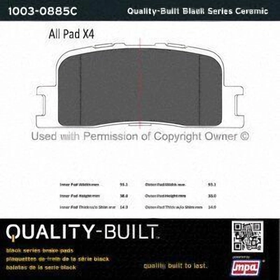 Rear Ceramic Pads by QUALITY-BUILT - 1003-0885C pa1