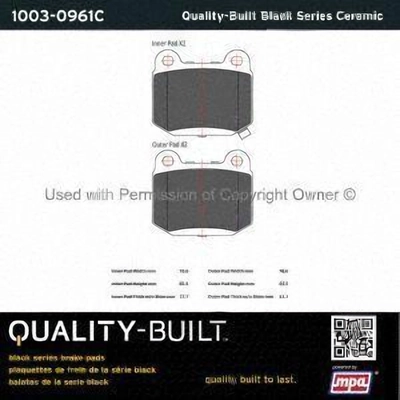 Rear Ceramic Pads by QUALITY-BUILT - 1003-0961C pa5