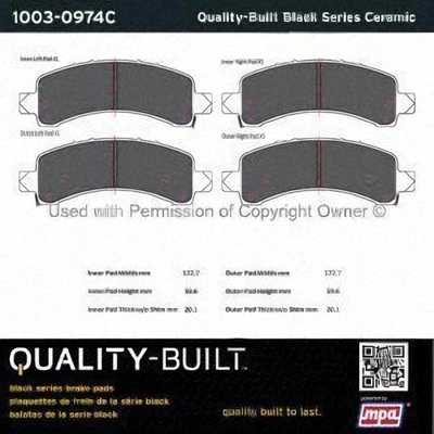 Plaquette arri�re en c�ramique by QUALITY-BUILT - 1003-0974C pa2