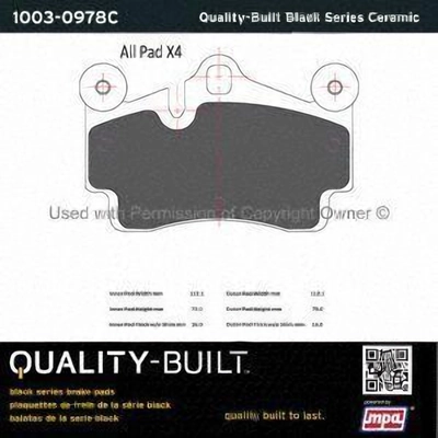 Rear Ceramic Pads by QUALITY-BUILT - 1003-0978C pa1