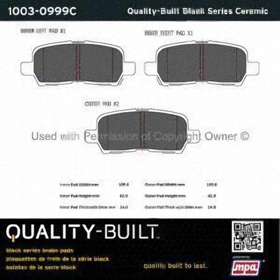 Rear Ceramic Pads by QUALITY-BUILT - 1003-0999C pa5