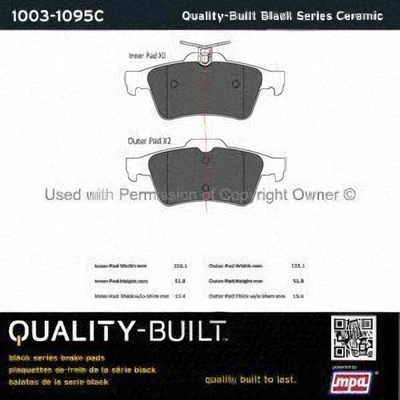 Rear Ceramic Pads by QUALITY-BUILT - 1003-1095C pa1