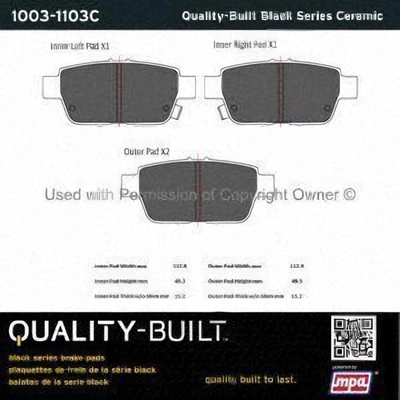 Rear Ceramic Pads by QUALITY-BUILT - 1003-1103C pa2