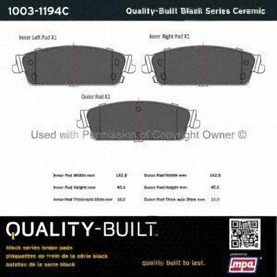 Plaquette arri�re en c�ramique by QUALITY-BUILT - 1003-1194C pa2