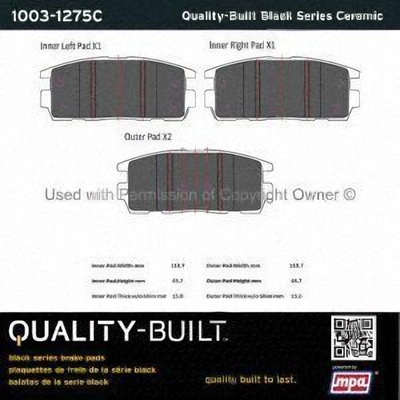 Rear Ceramic Pads by QUALITY-BUILT - 1003-1275C pa1