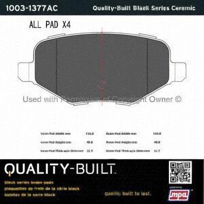 Rear Ceramic Pads by QUALITY-BUILT - 1003-1377AC pa2