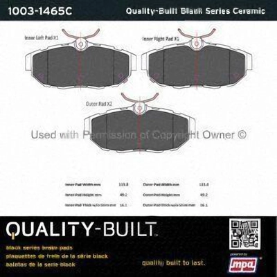 Rear Ceramic Pads by QUALITY-BUILT - 1003-1465C pa5