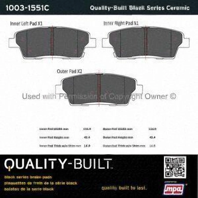 Rear Ceramic Pads by QUALITY-BUILT - 1003-1551C pa1