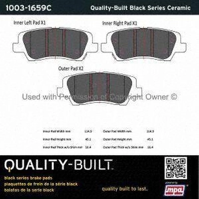 Rear Ceramic Pads by QUALITY-BUILT - 1003-1659C pa2