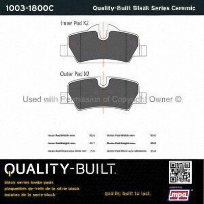 Rear Ceramic Pads by QUALITY-BUILT - 1003-1800C pa1