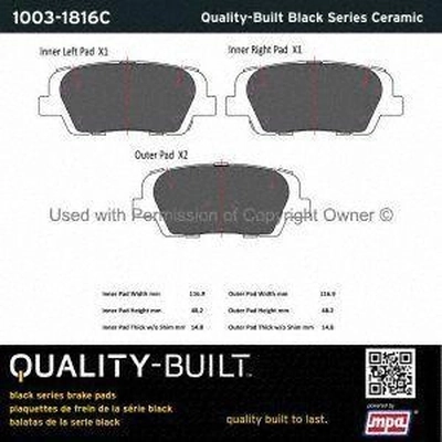 Rear Ceramic Pads by QUALITY-BUILT - 1003-1816C pa2