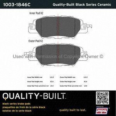 Plaquette arri�re en c�ramique by QUALITY-BUILT - 1003-1846C pa1