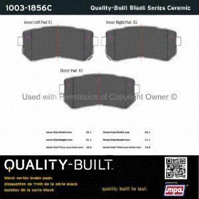 Rear Ceramic Pads by QUALITY-BUILT - 1003-1856C pa1