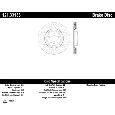 Rear Disc Brake Rotor by CENTRIC PARTS - 121.33133 pa1