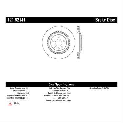 CENTRIC PARTS - 121.62141 - Brake Rotor pa1