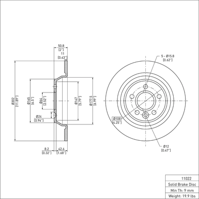 DYNAMIC FRICTION COMPANY - 600-11022 - Rear Disc Brake Rotor pa2