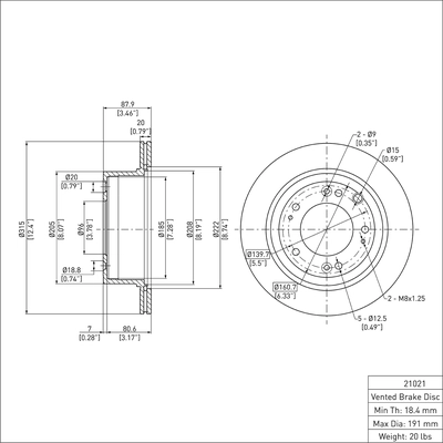 DYNAMIC FRICTION COMPANY - 600-21021 - Rear Disc Brake Rotor pa2