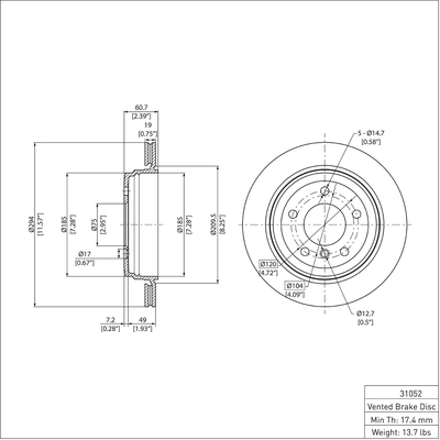 Rear Disc Brake Rotor by DYNAMIC FRICTION COMPANY - 600-31052 pa2