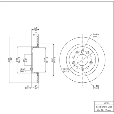 DYNAMIC FRICTION COMPANY - 600-47075 - Disc Brake Rotor pa2