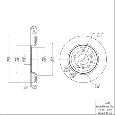 Rear Disc Brake Rotor by DYNAMIC FRICTION COMPANY - 600-65018 pa2