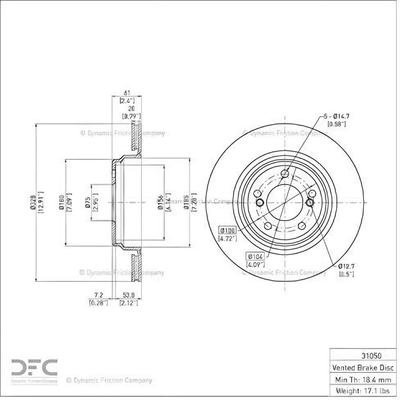 Rear Disc Brake Rotor by DYNAMIC FRICTION COMPANY - 604-31050 pa16